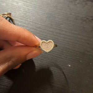 Heart-Shaped Gold and Silver Ring